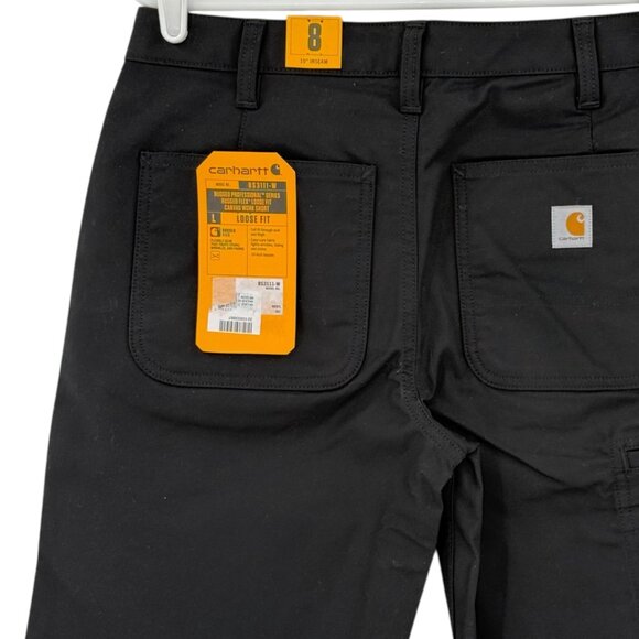 Carhartt Women's Rugged Flex Black Canvas Work Shorts Size 8 NWT 10" Inseam - Picture 12 of 12